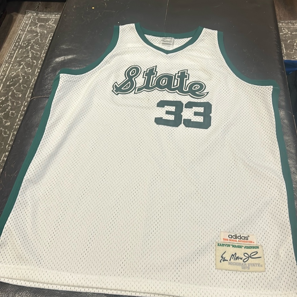 Magic Johnson throwback Michigan State 1979 Adidas jersey